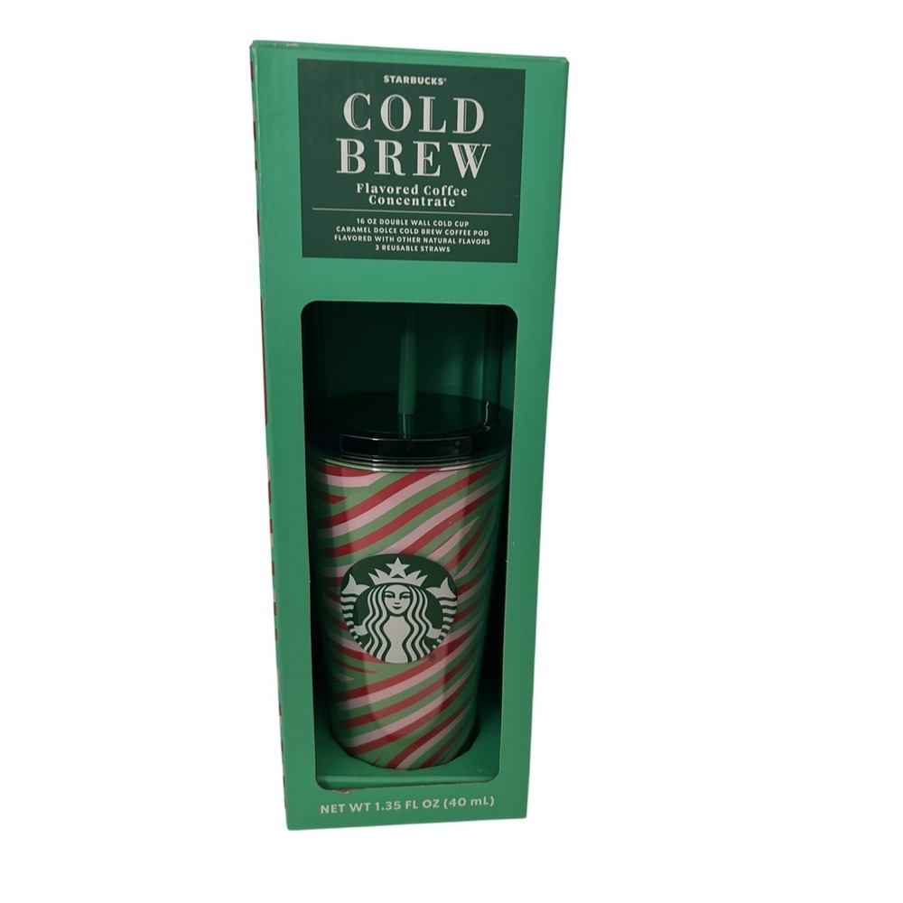 Starbucks Tumbler Holiday Gift Set Cold Brew Coffee And Straws Colorful 2024